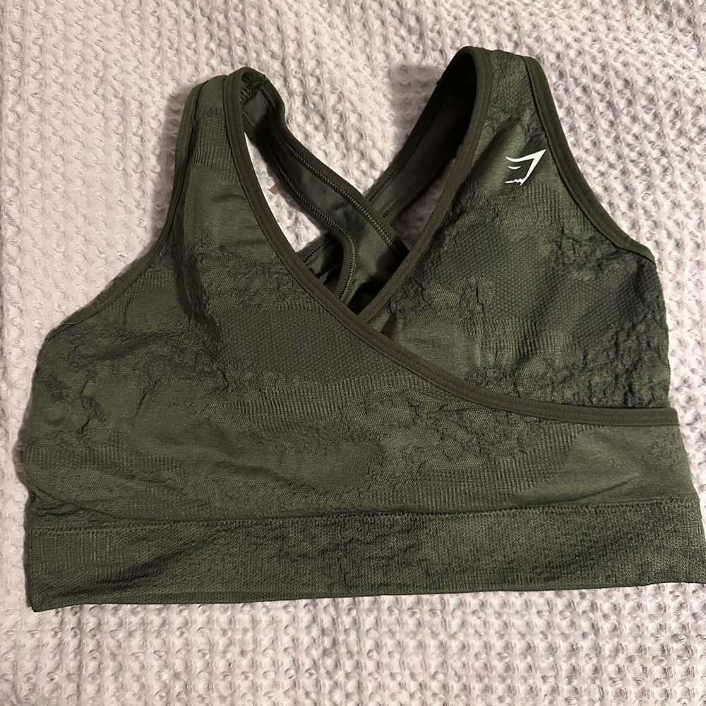 Camo Gym Shark Sports Bra